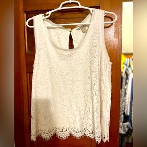 Banana Republic White Lace Tank